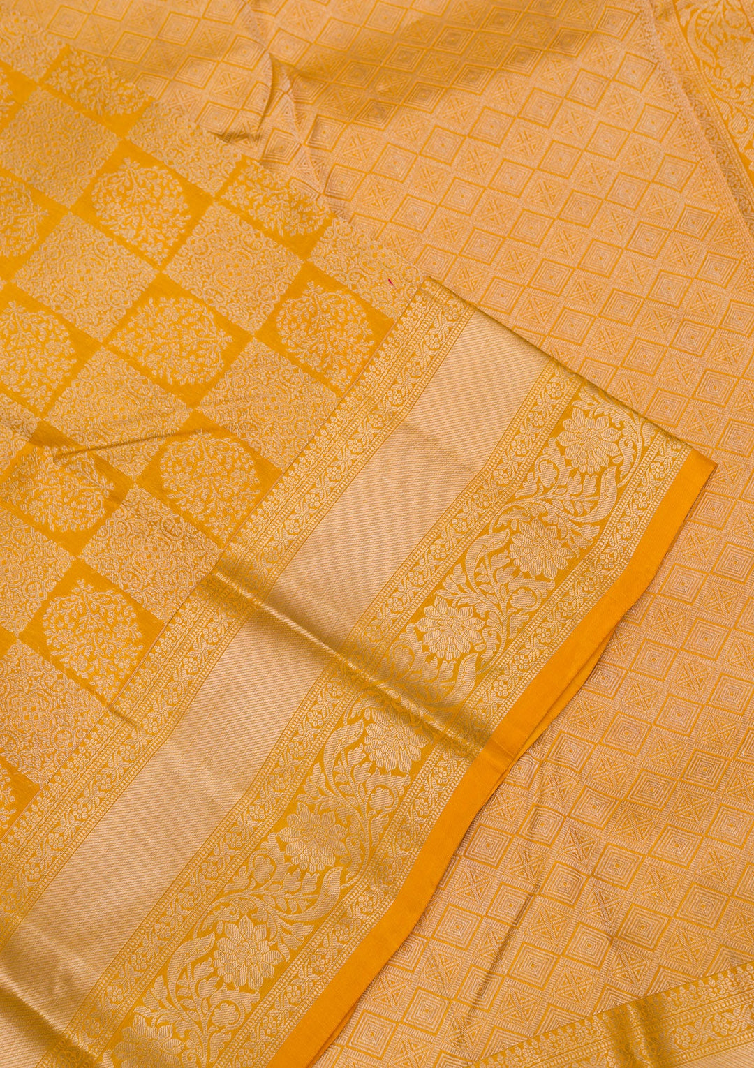 Yellow Zariwork Pure Silk Saree-Koskii