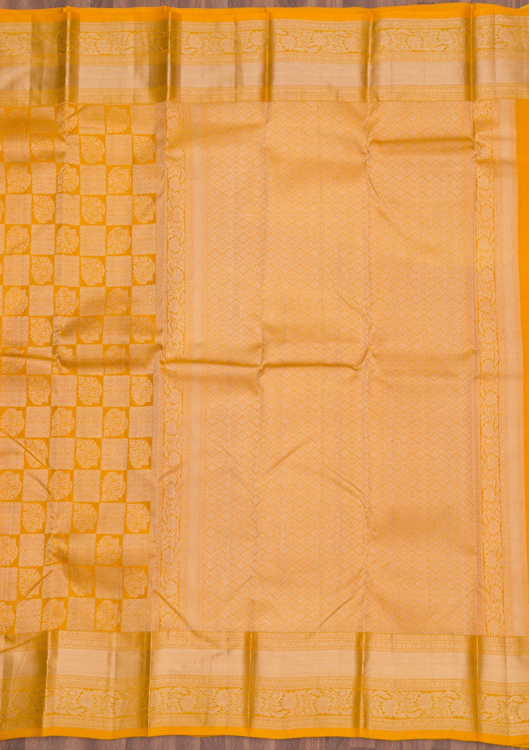 Yellow Zariwork Pure Silk Saree-Koskii