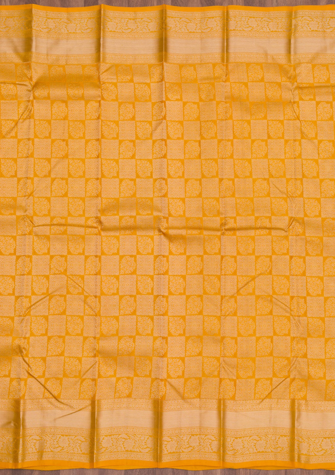 Yellow Zariwork Pure Silk Saree-Koskii
