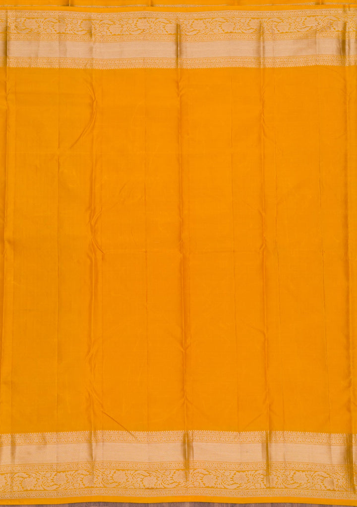 Yellow Zariwork Pure Silk Saree-Koskii