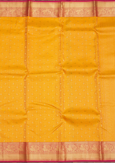 Yellow Zariwork Pure Silk Saree-Koskii