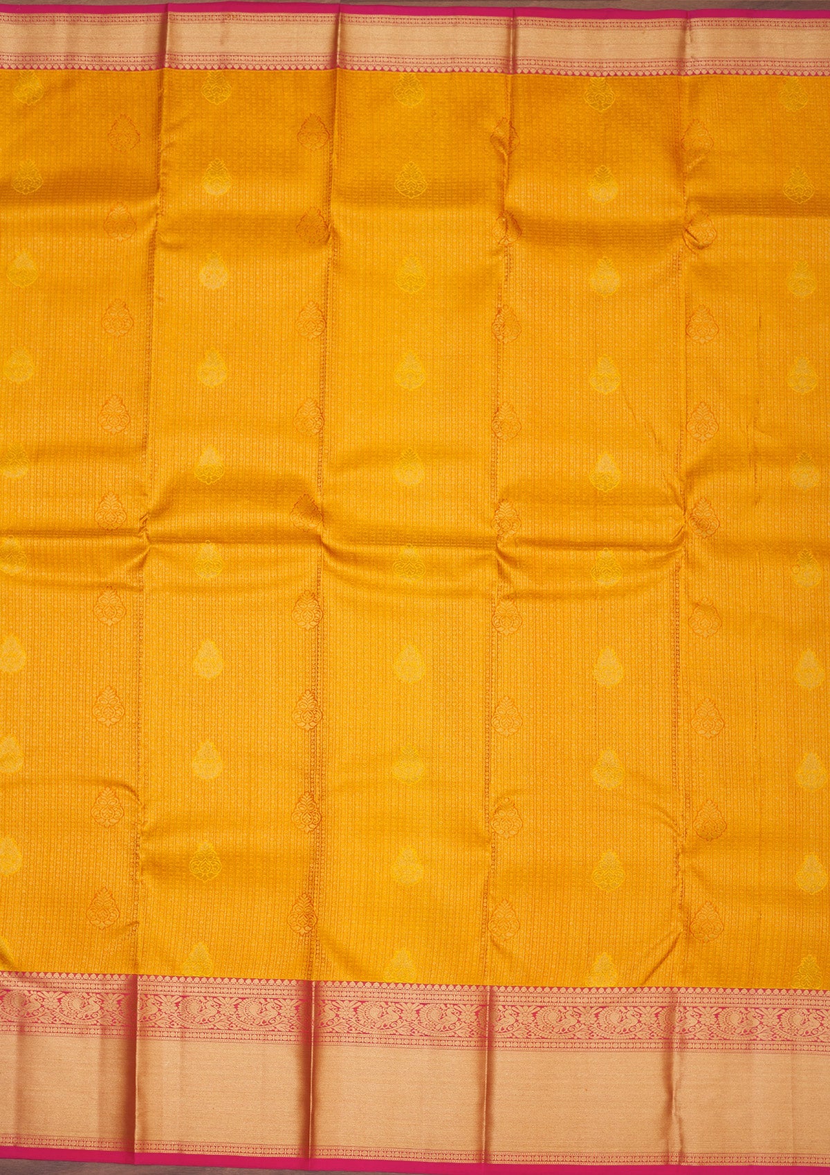 Yellow Zariwork Pure Silk Saree-Koskii