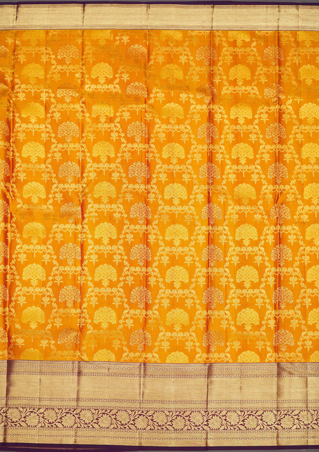 Yellow Zariwork Pure Silk Saree-Koskii
