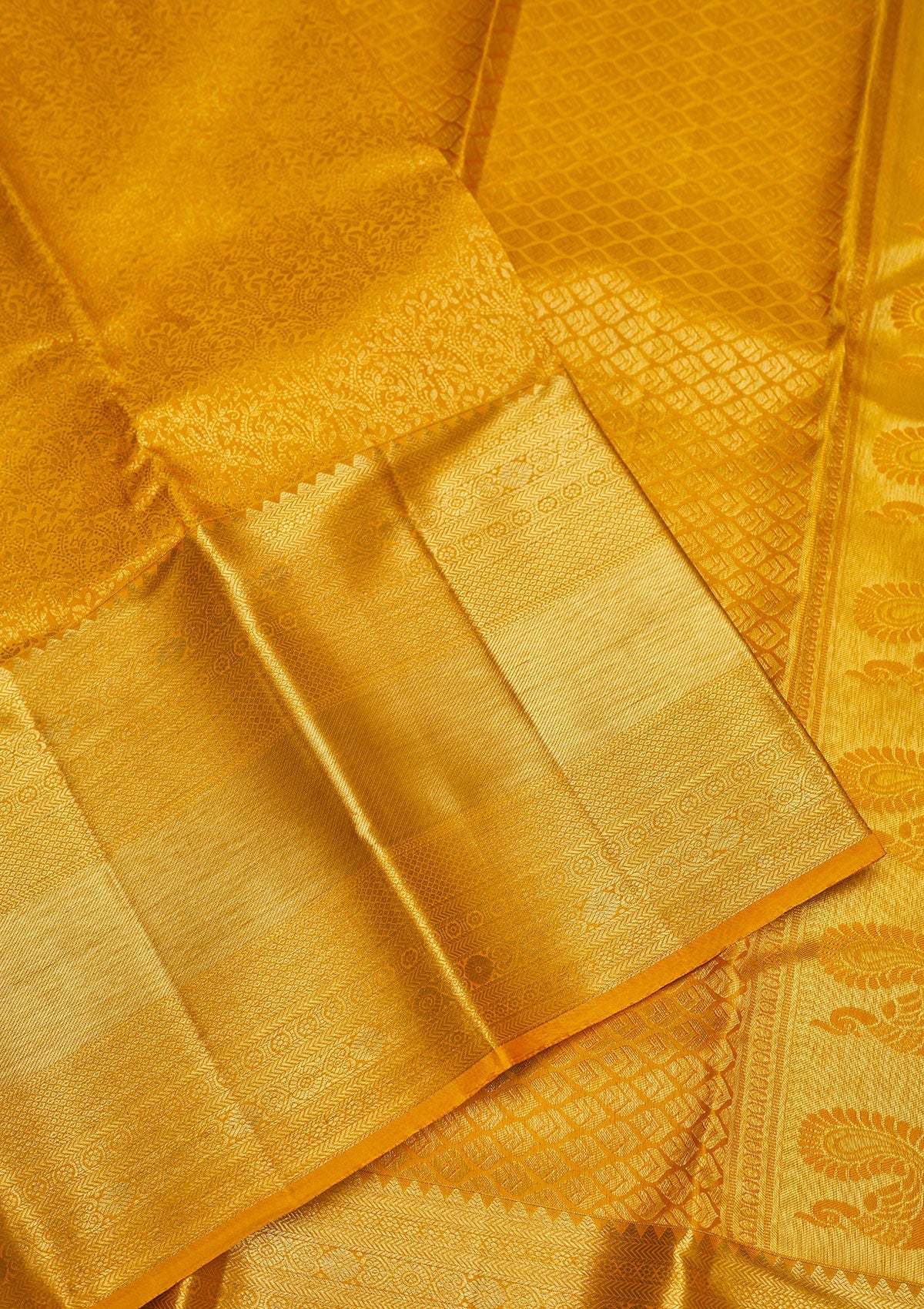 Yellow Zariwork Pure Silk Saree-Koskii