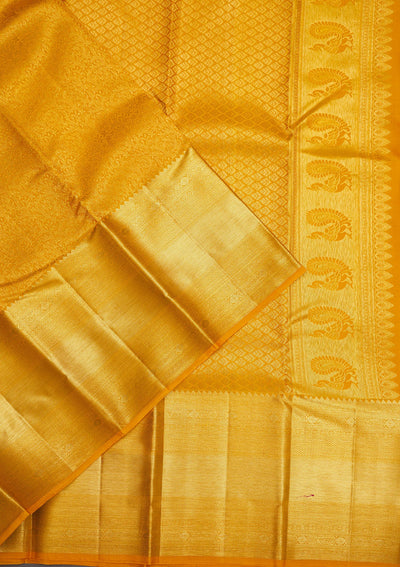 Yellow Zariwork Pure Silk Saree-Koskii