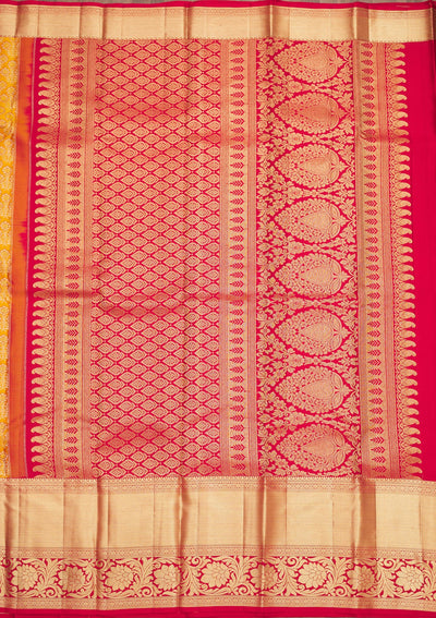 Yellow Zariwork Pure Silk Saree-Koskii