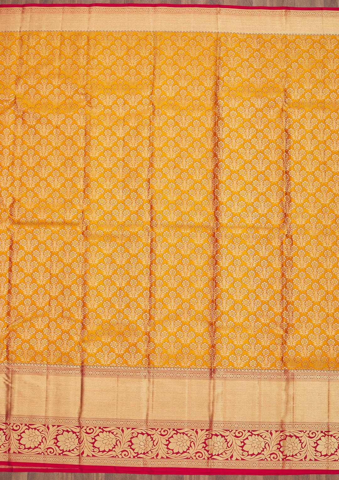 Yellow Zariwork Pure Silk Saree-Koskii