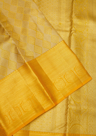 Yellow Zariwork Pure Silk Saree-Koskii