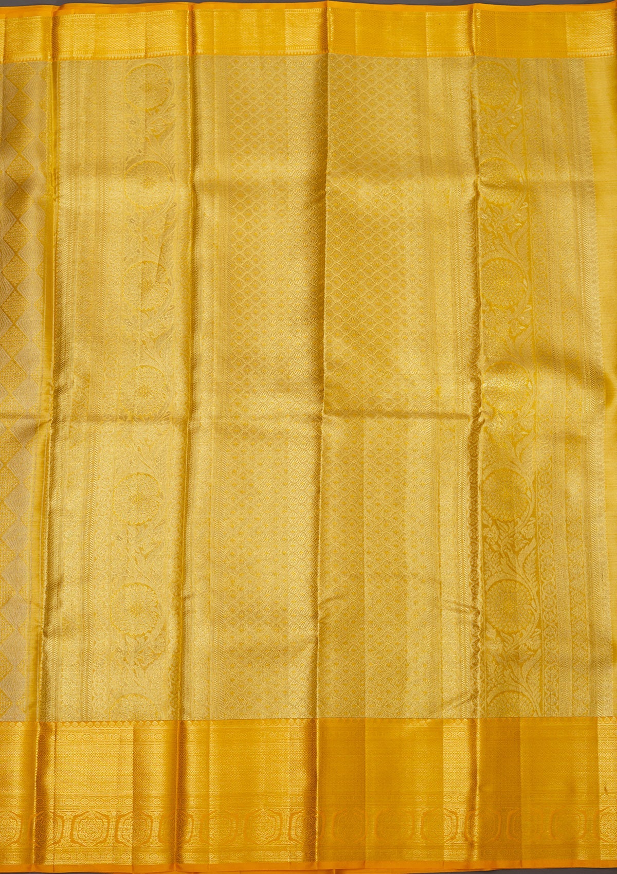 Yellow Zariwork Pure Silk Saree-Koskii