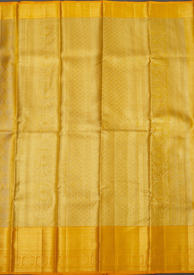 Yellow Zariwork Pure Silk Saree-Koskii