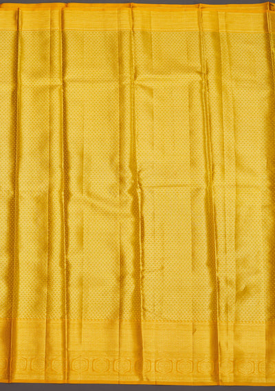 Yellow Zariwork Pure Silk Saree-Koskii