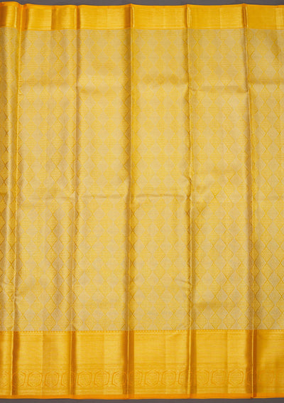 Yellow Zariwork Pure Silk Saree-Koskii