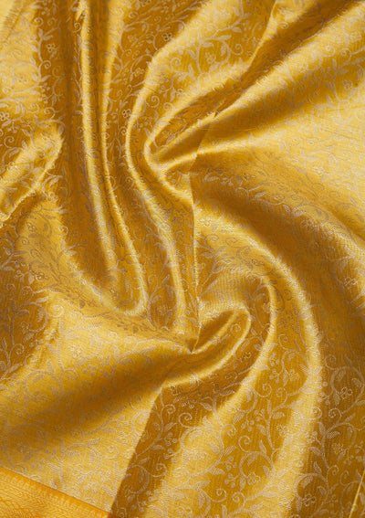 Yellow Zariwork Pure Silk Saree-Koskii