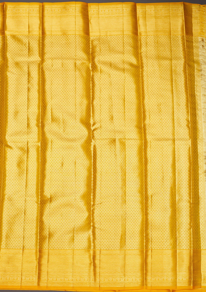 Yellow Zariwork Pure Silk Saree-Koskii