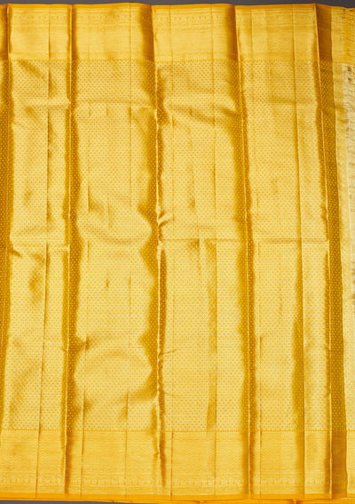 Yellow Zariwork Pure Silk Saree-Koskii