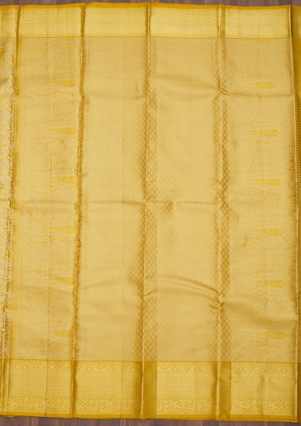 Yellow Zariwork Pure Silk Saree-Koskii