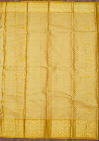 Yellow Zariwork Pure Silk Saree-Koskii