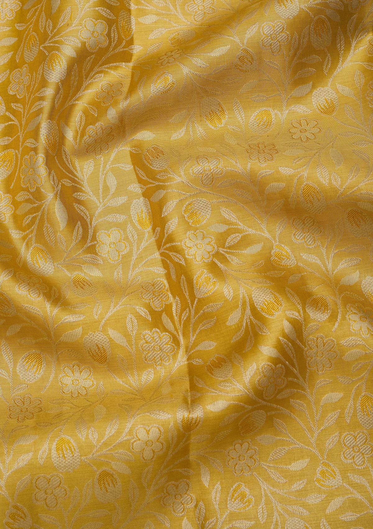 Yellow Zariwork Pure Silk Saree-Koskii