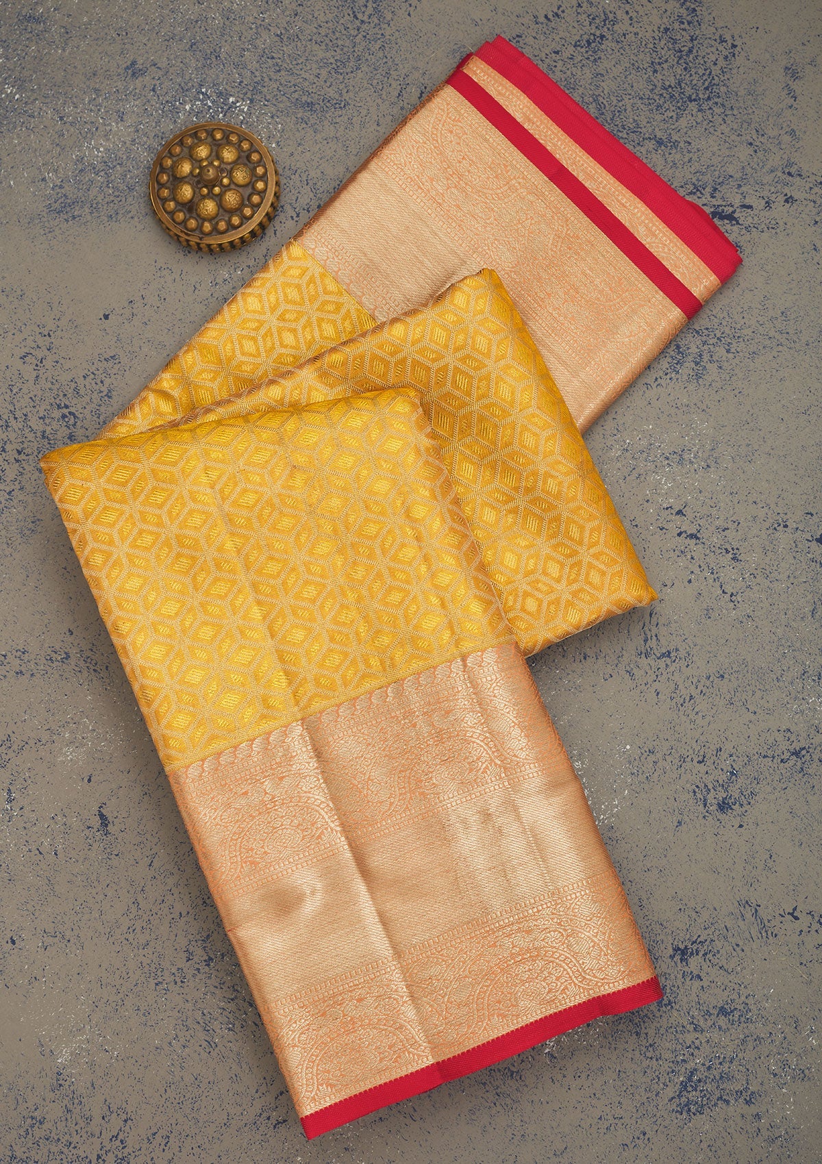 Yellow Zariwork Pure Silk Saree-Koskii