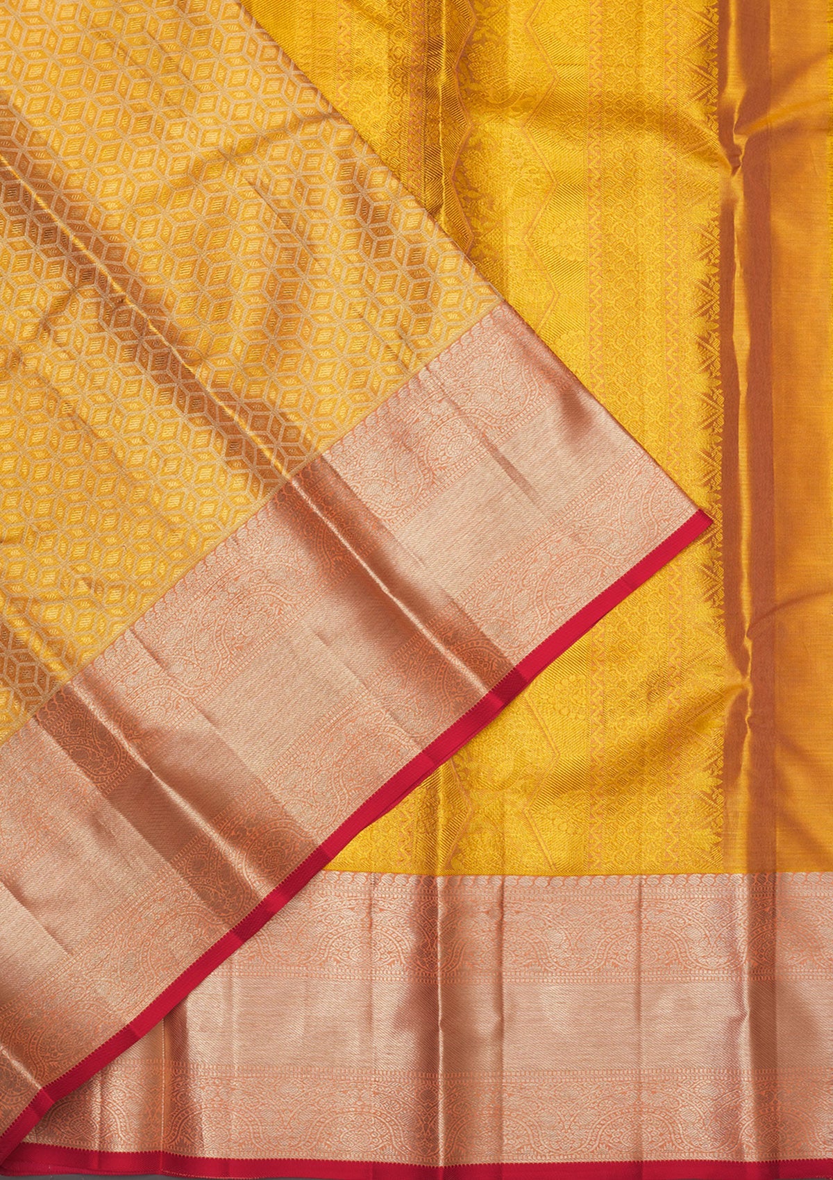 Yellow Zariwork Pure Silk Saree-Koskii