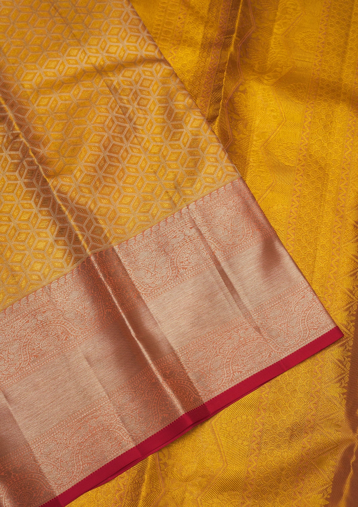 Yellow Zariwork Pure Silk Saree-Koskii