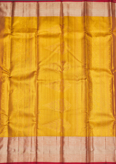 Yellow Zariwork Pure Silk Saree-Koskii