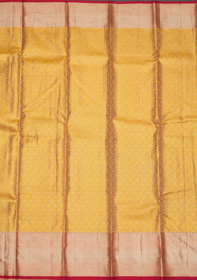 Yellow Zariwork Pure Silk Saree-Koskii