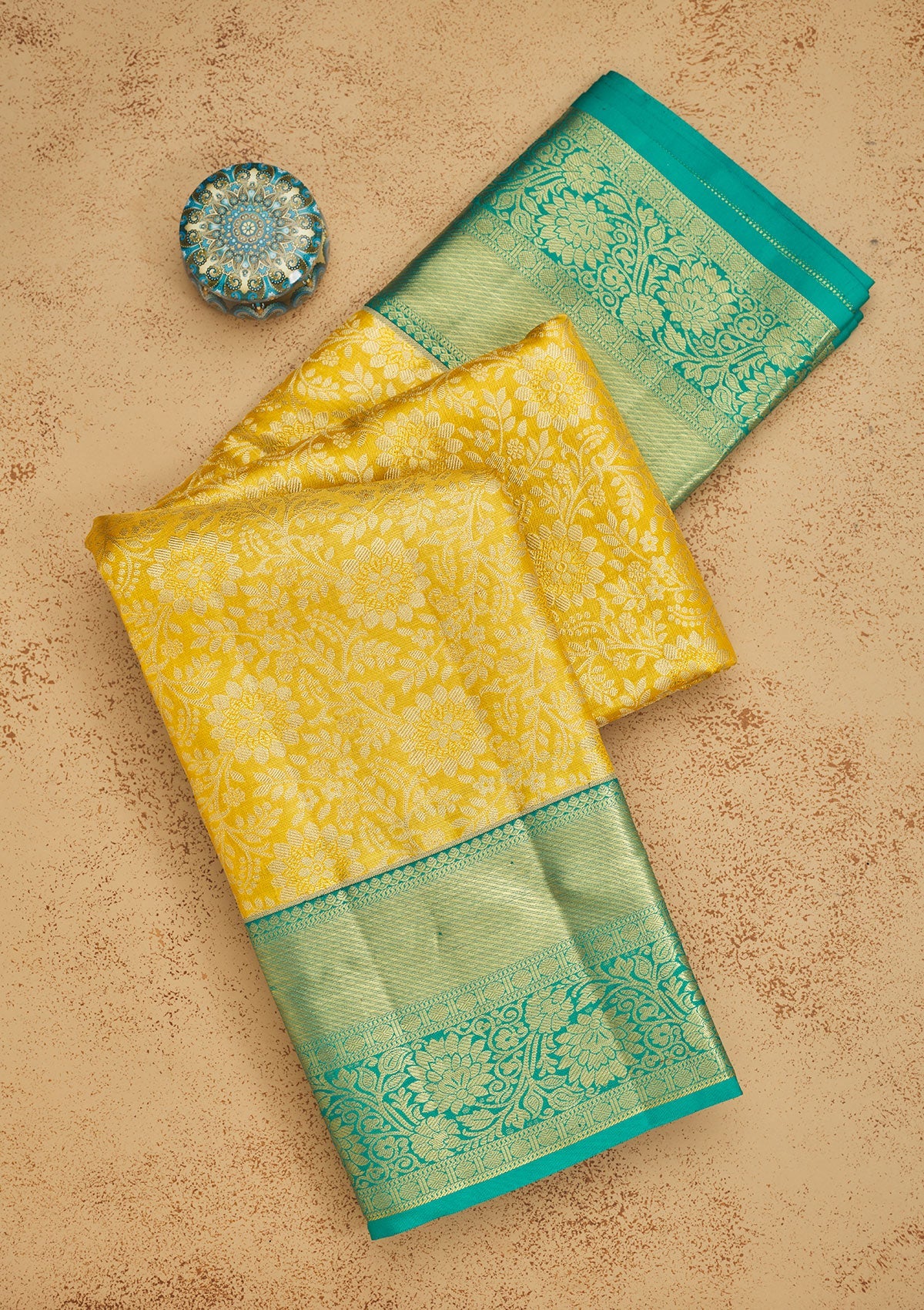 Yellow Zariwork Pure Silk Saree-Koskii