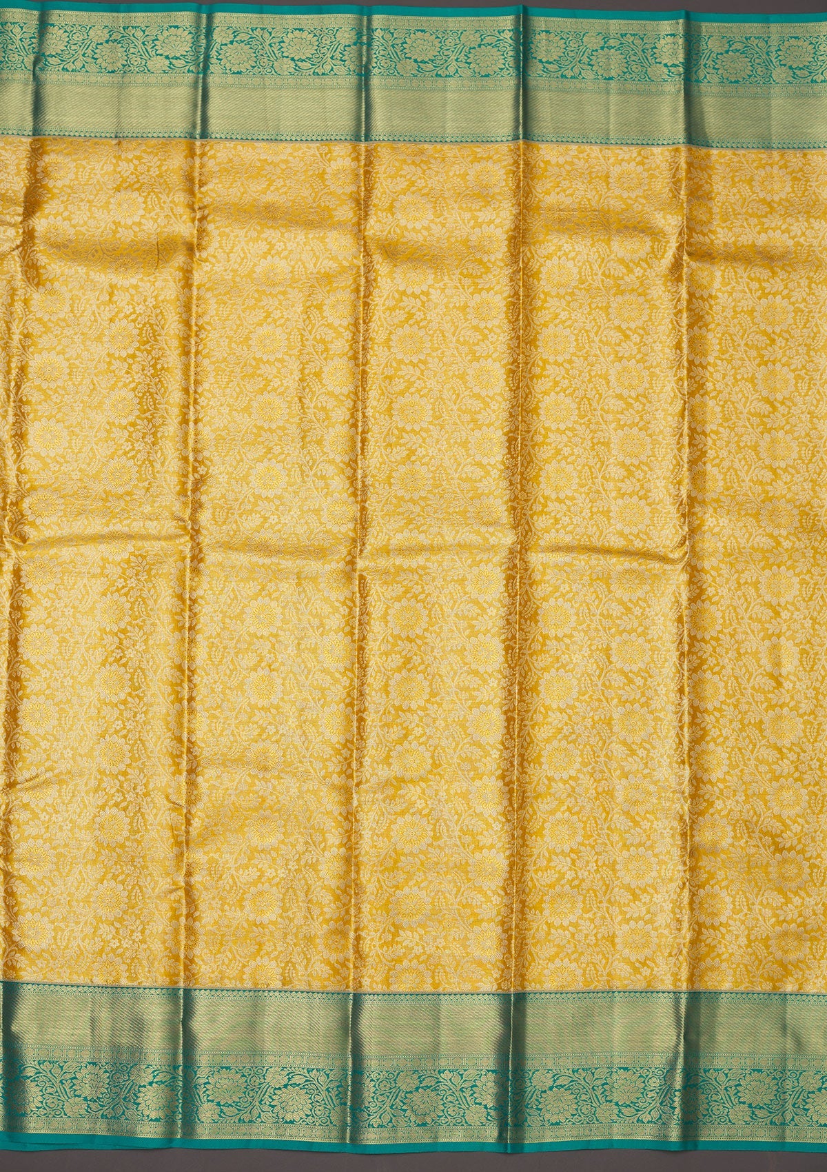 Yellow Zariwork Pure Silk Saree-Koskii