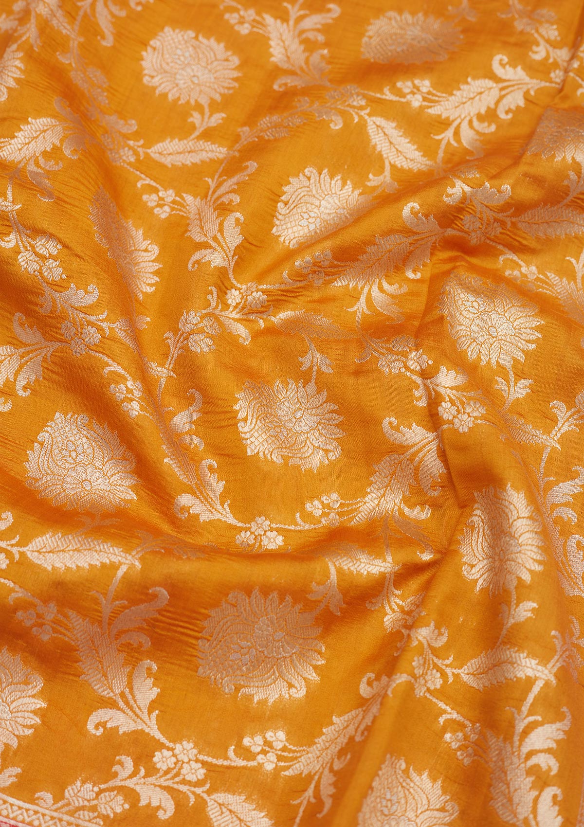 Yellow Zariwork Pure Silk Saree-Koskii
