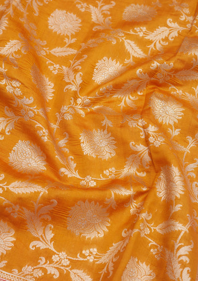Yellow Zariwork Pure Silk Saree-Koskii