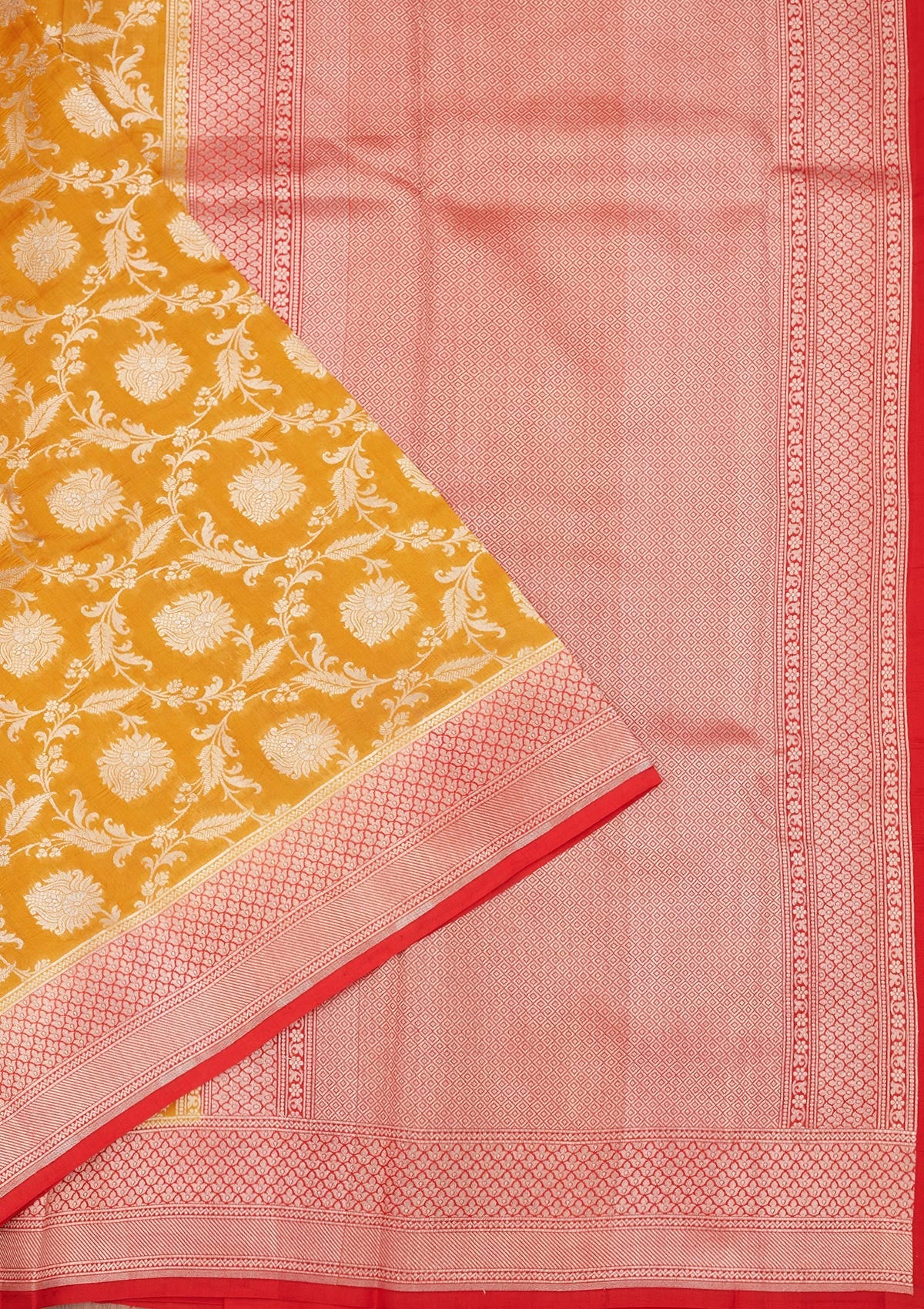 Yellow Zariwork Pure Silk Saree-Koskii