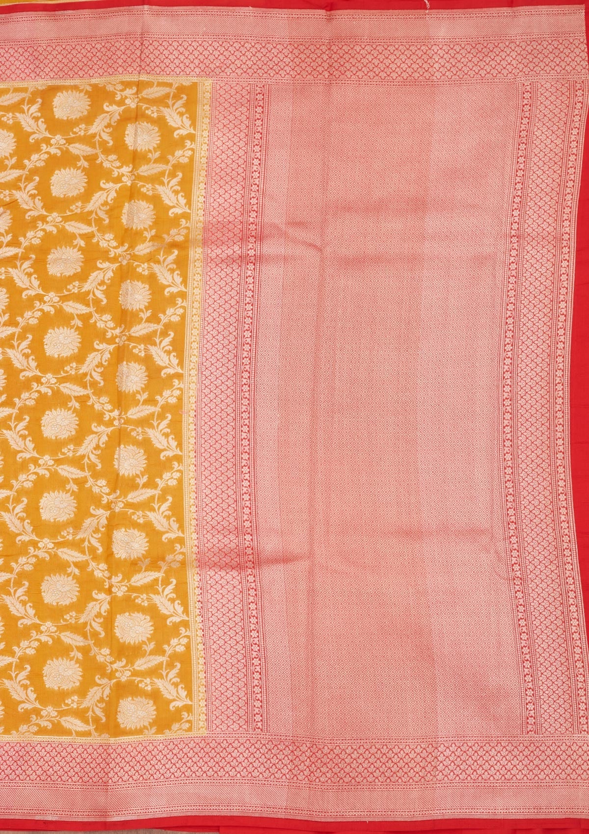 Yellow Zariwork Pure Silk Saree-Koskii