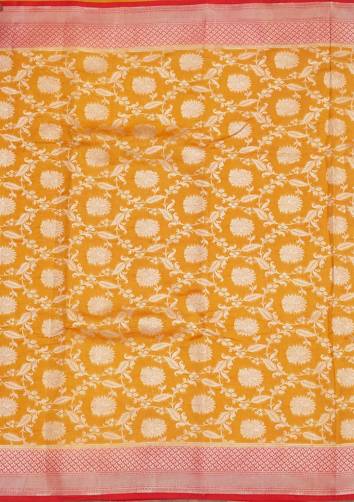Yellow Zariwork Pure Silk Saree-Koskii