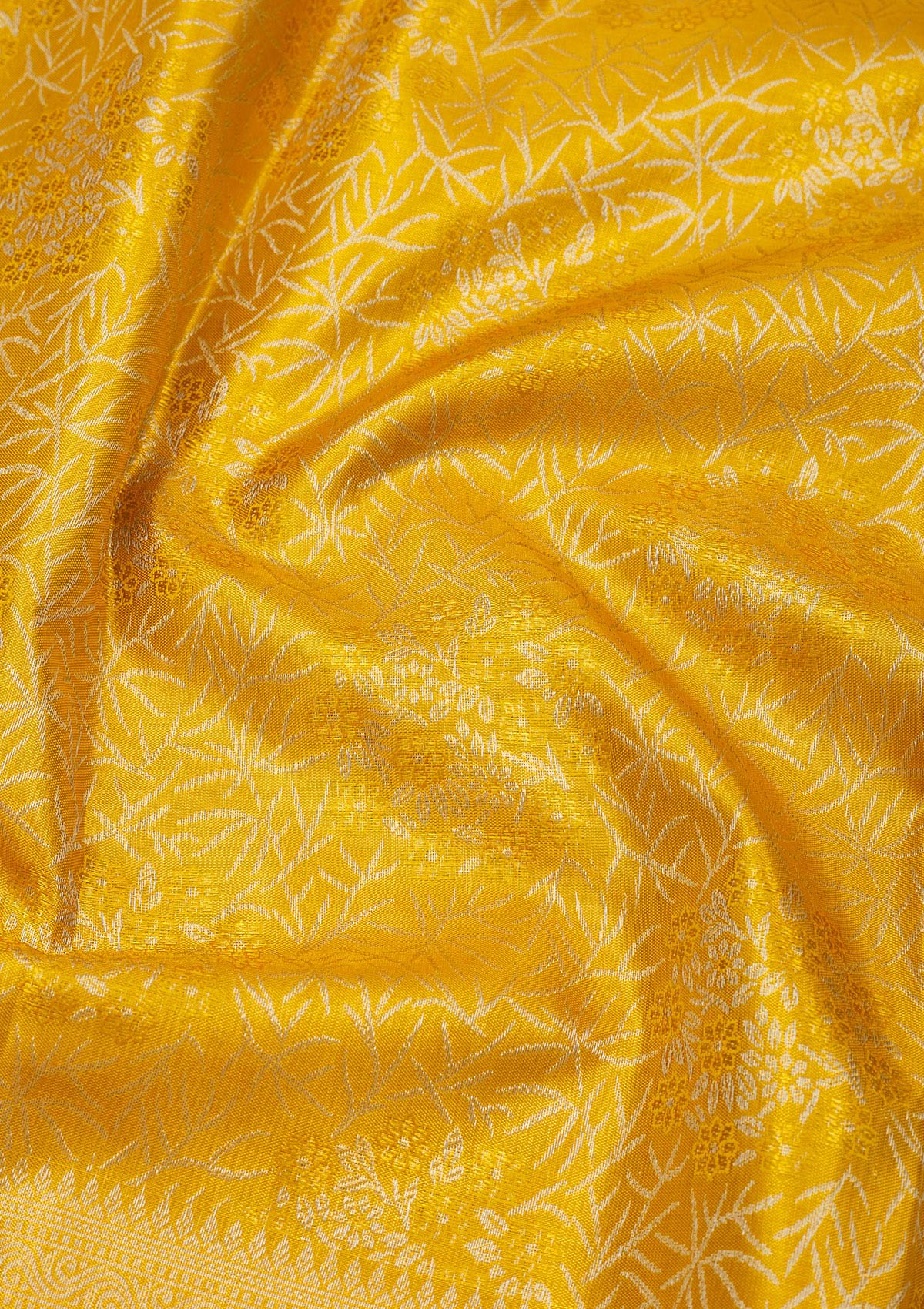 Yellow Zariwork Pure Silk Saree-Koskii