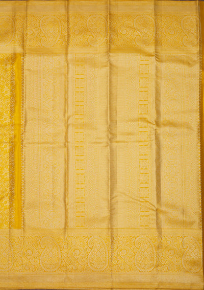 Yellow Zariwork Pure Silk Saree-Koskii