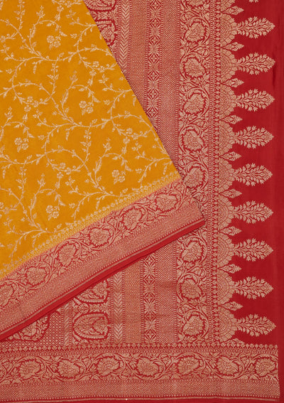 Yellow Zariwork Pure Silk Saree-Koskii