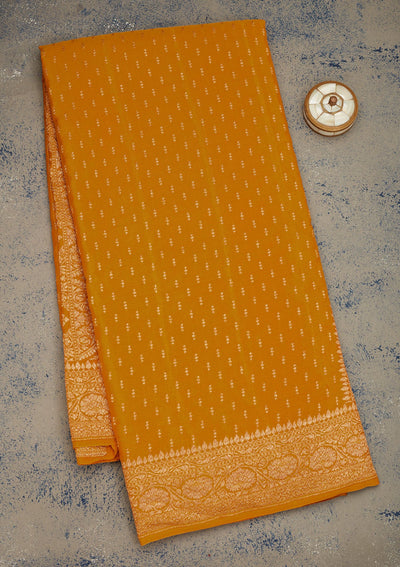 Yellow Zariwork Pure Silk Saree-Koskii