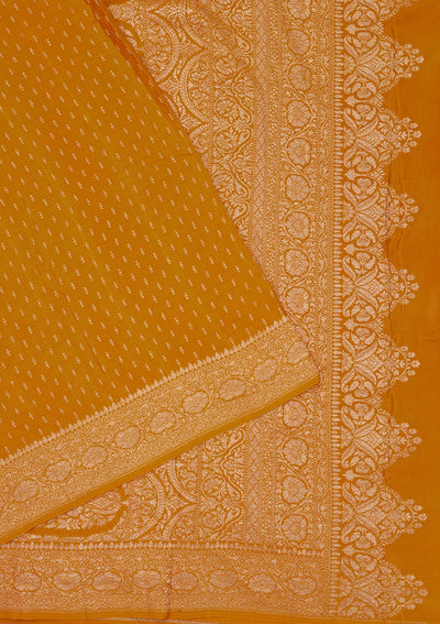 Yellow Zariwork Pure Silk Saree-Koskii