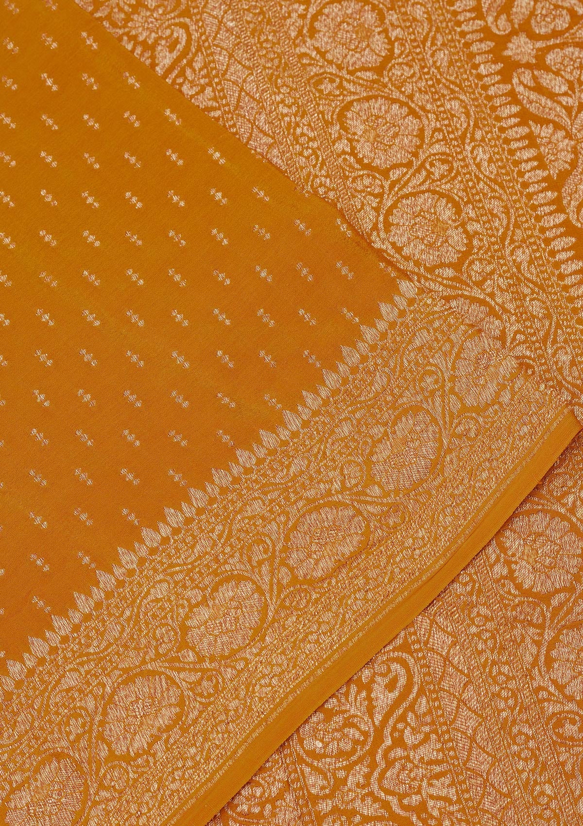 Yellow Zariwork Pure Silk Saree-Koskii