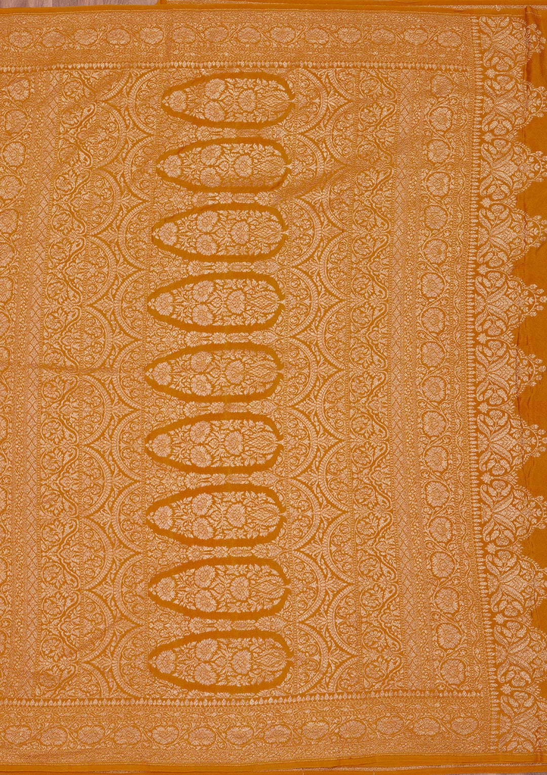 Yellow Zariwork Pure Silk Saree-Koskii