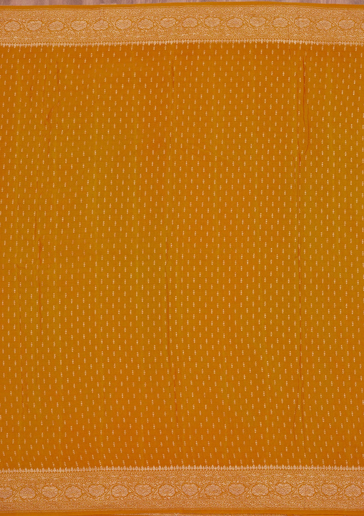 Yellow Zariwork Pure Silk Saree-Koskii