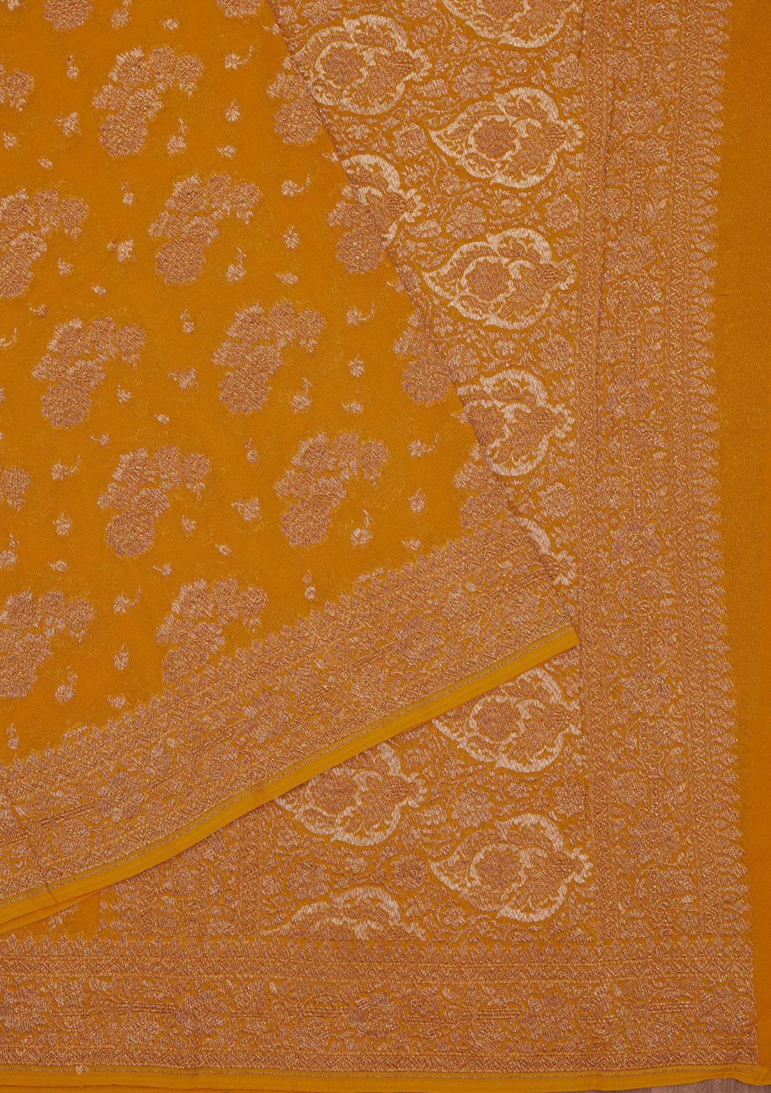 Yellow Zariwork Pure Silk Saree-Koskii
