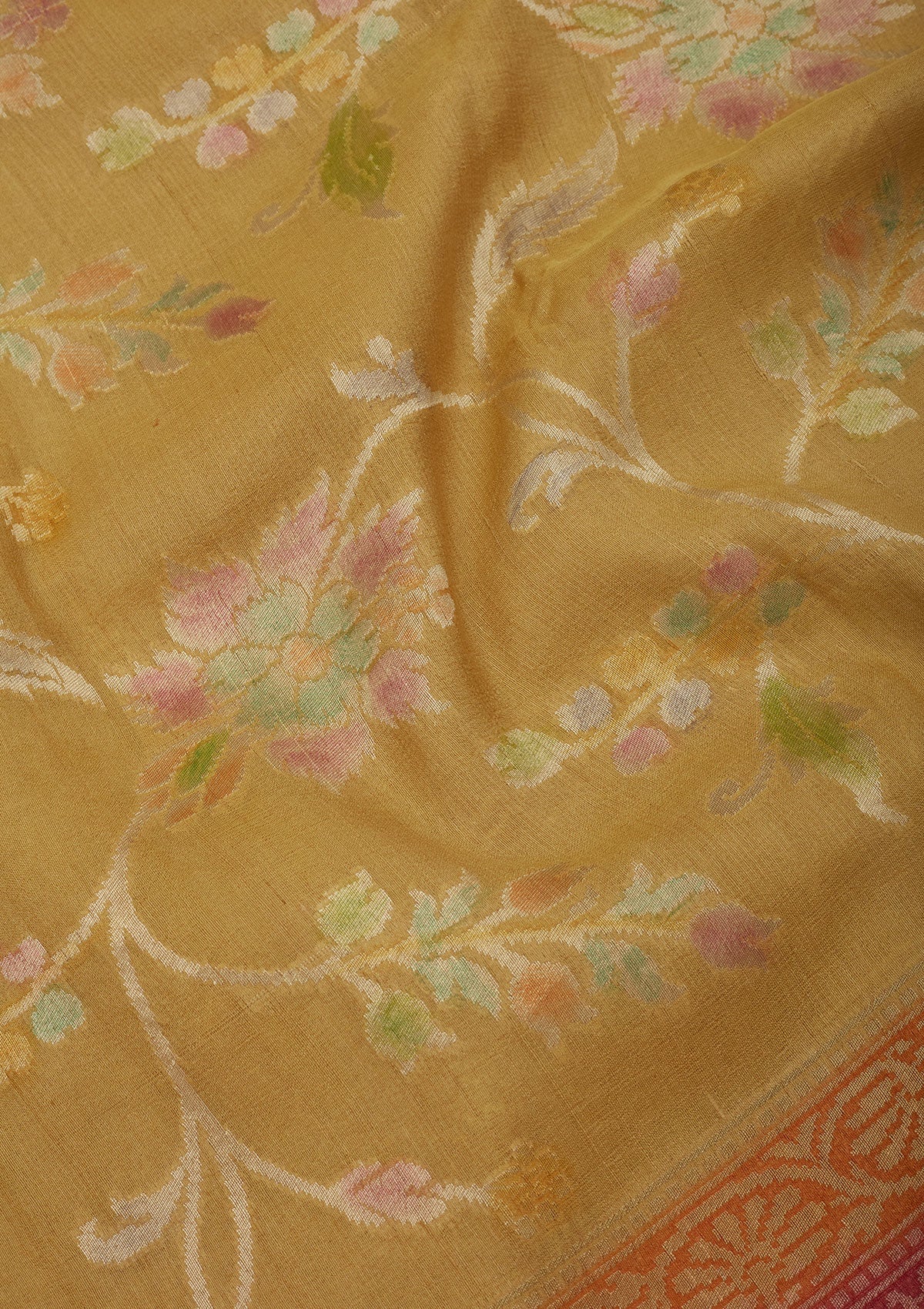 Yellow Zariwork Pure Silk Saree-Koskii