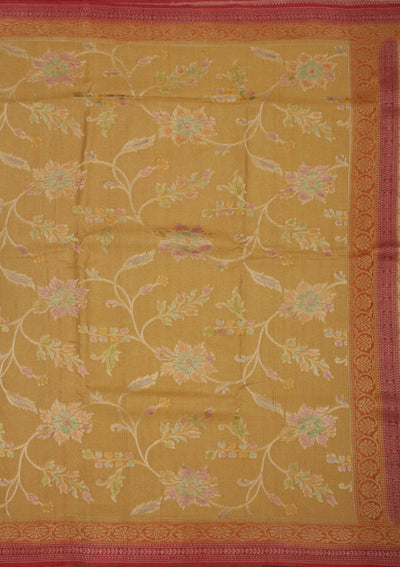 Yellow Zariwork Pure Silk Saree-Koskii