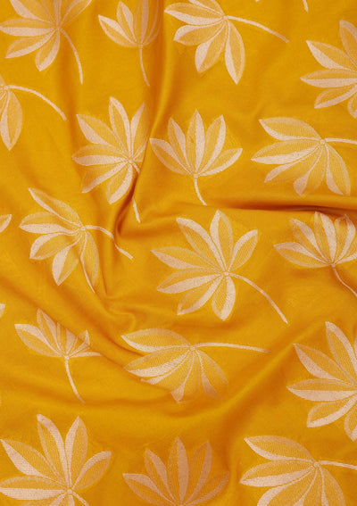 Yellow Zariwork Pure Silk Saree-Koskii