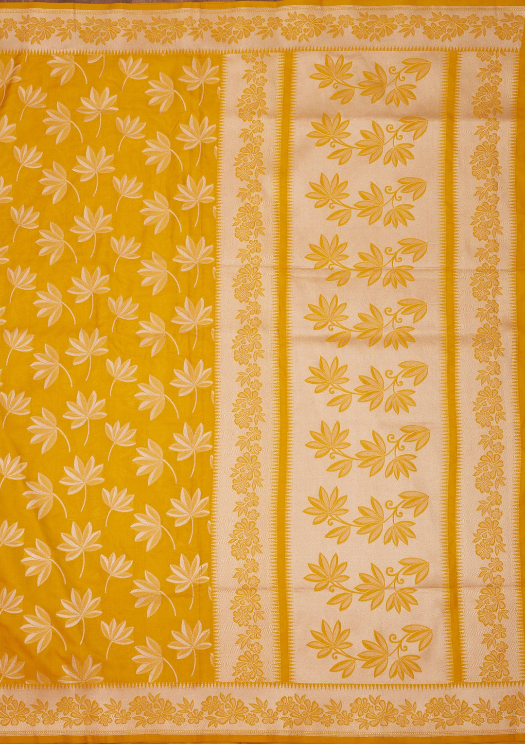 Yellow Zariwork Pure Silk Saree-Koskii