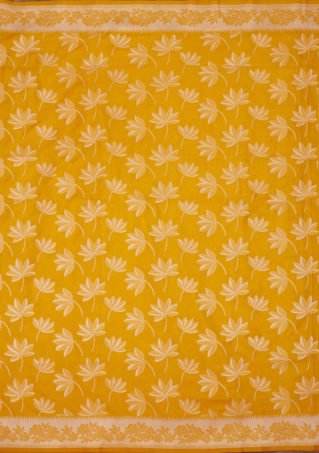 Yellow Zariwork Pure Silk Saree-Koskii