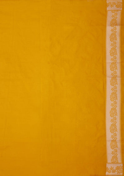 Yellow Zariwork Pure Silk Saree-Koskii