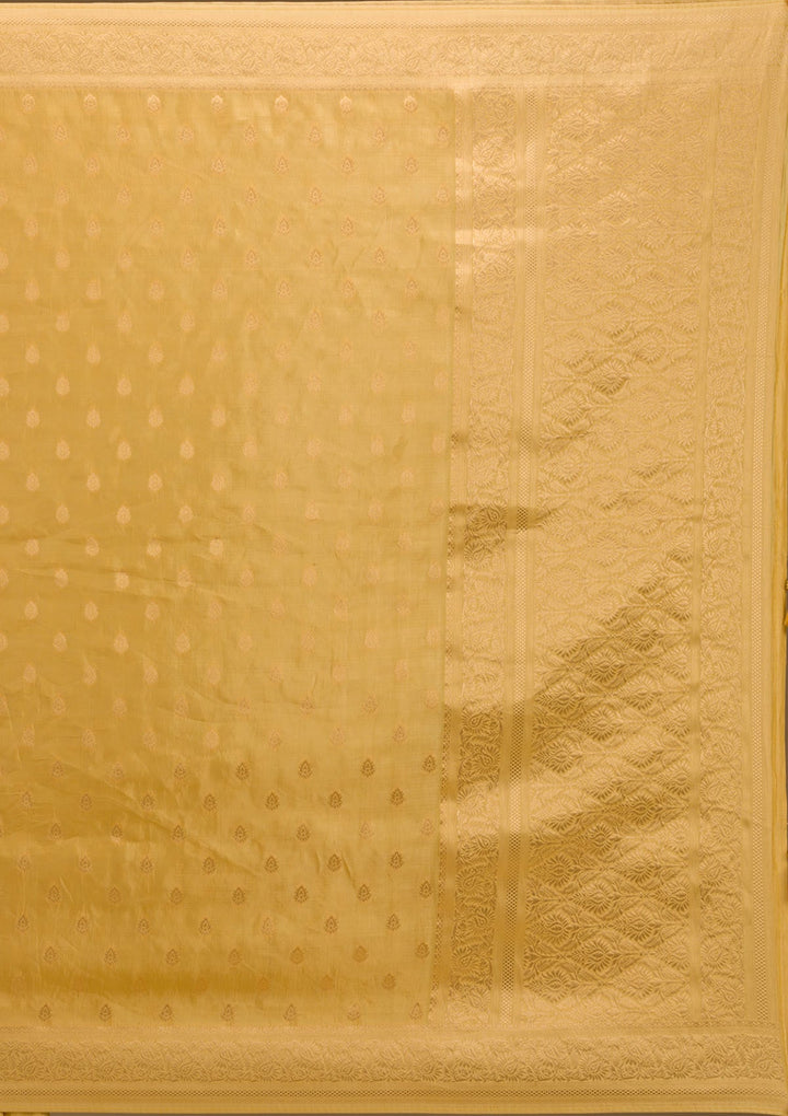 Yellow Zariwork Raw Silk Saree